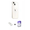 MARSİLYAN™- iPhone 14 Kılıf Ahenk Yansıma Prime - Siyah Bilvis 5in1 3D Magic Cam Ekran Koruyucu + Diamond Kamera Lens - PE