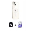 MARSİLYAN™- iPhone 14 Kılıf Ahenk Yansıma Prime - Siyah Bilvis 5in1 5D Magic Hayalet Cam Ekran Koruyucu + PVD Metal Kamera Lens - MI
