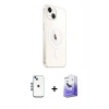 MARSİLYAN™- iPhone 14 Kılıf Ahenk Yansıma Prime - Siyah Bilvis 5in1 5D Magic Hayalet Cam Ekran Koruyucu + Shine Kamera Lens - MI