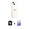 MARSİLYAN™- iPhone 14 Kılıf Ahenk Yansıma Prime - Siyah Bilvis 5in1 5D Magic Hayalet Cam Ekran Koruyucu + PVD Metal Kamera Lens - YL