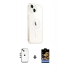 MARSİLYAN™- iPhone 14 Kılıf Ahenk Yansıma Prime - Siyah Buffer Hayalet Cam Ekran Koruyucu + Gökkuşağı Shine Kamera Lens