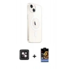 MARSİLYAN™- iPhone 14 Kılıf Ahenk Yansıma Prime - Siyah Buffer Hayalet Cam Ekran Koruyucu + PVD Metal Kamera Lens - PE
