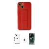 MARSİLYAN™- iPhone 14 Kılıf Akış Doku - Şeffaf 360 Full Body Arka Koruyucu + Shine Kamera Lens - GD