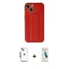 MARSİLYAN™- iPhone 14 Kılıf Akış Doku - Şeffaf Pasifik Cam Ekran Koruyucu + Shine Kamera Lens - MI