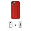 MARSİLYAN™- iPhone 14 Kılıf Akış Doku - Şeffaf Pasifik Cam Ekran Koruyucu + Shine Kamera Lens - SH