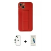 MARSİLYAN™- iPhone 14 Kılıf Akış Doku - Şeffaf Pasifik Cam Ekran Koruyucu + Shine Kamera Lens - YL