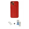 MARSİLYAN™- iPhone 14 Kılıf Akış Doku - Şeffaf Royal Nano Ekran Koruyucu + Diamond Kamera Lens - SABE