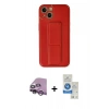 MARSİLYAN™- iPhone 14 Kılıf Akış Doku - Şeffaf Royal Nano Ekran Koruyucu + Raze Metal Kamera Lens - MR