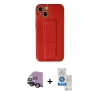 MARSİLYAN™- iPhone 14 Kılıf Akış Doku - Şeffaf Royal Nano Ekran Koruyucu + Raze Metal Kamera Lens - SH