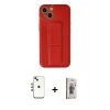 MARSİLYAN™- iPhone 14 Kılıf Akış Doku - Siyah Bilvis 3D Cam Ekran Koruyucu + Shine Kamera Lens - GI