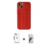 MARSİLYAN™- iPhone 14 Kılıf Akış Doku - Siyah Bilvis 3D Mat Cam Ekran Koruyucu + Shine Kamera Lens - GS