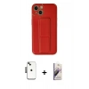 MARSİLYAN™- iPhone 14 Kılıf Akış Doku - Siyah Bilvis 3D Mat Cam Ekran Koruyucu + Shine Kamera Lens - SH