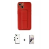 MARSİLYAN™- iPhone 14 Kılıf Akış Doku - Siyah Bilvis 3D Mat Cam Ekran Koruyucu + Shine Kamera Lens - YL