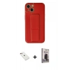 MARSİLYAN™- iPhone 14 Kılıf Akış Doku - Siyah Bilvis Hayalet Cam Ekran Koruyucu + Diamond Kamera Lens - KI