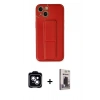 MARSİLYAN™- iPhone 14 Kılıf Akış Doku - Siyah Bilvis Hayalet Cam Ekran Koruyucu + PVD Metal Kamera Lens - MI