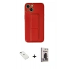 MARSİLYAN™- iPhone 14 Kılıf Akış Doku - Siyah Bilvis Hayalet Cam Ekran Koruyucu + Diamond Kamera Lens - YL
