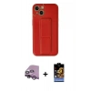 MARSİLYAN™- iPhone 14 Kılıf Akış Doku - Siyah Buffer Hayalet Cam Ekran Koruyucu + Raze Metal Kamera Lens - MR
