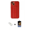 MARSİLYAN™- iPhone 14 Kılıf Akış Doku - Siyah Buffer Hayalet Cam Ekran Koruyucu + Sierra Blue Diamond Kamera Lens