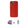 MARSİLYAN™- iPhone 14 Kılıf Akış Doku - Siyah Joko Magic 5D Cam + Gümüş Raze Metal Kamera Lens
