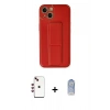MARSİLYAN™- iPhone 14 Kılıf Akış Doku - Siyah Joko Magic 5D Cam + Shine Kamera Lens - KI