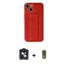 MARSİLYAN™- iPhone 14 Kılıf Akış Doku - Siyah Joko Magic 5D Hayalet Cam + Siyah PVD Metal Kamera Lens