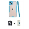 MARSİLYAN™- iPhone 14 Kılıf Atlas Asil Serisi - Şeffaf Pasifik Cam Ekran Koruyucu + PVD Metal Kamera Lens - SH