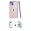 MARSİLYAN™- iPhone 14 Kılıf Atlas Asil Serisi - Şeffaf Royal Nano Ekran Koruyucu + Shine Kamera Lens - MI
