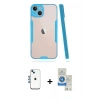 MARSİLYAN™- iPhone 14 Kılıf Atlas Asil Serisi - Şeffaf Royal Nano Ekran Koruyucu + Shine Kamera Lens - MI