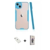 MARSİLYAN™- iPhone 14 Kılıf Atlas Asil Serisi - Siyah Bilvis 3D Cam Ekran Koruyucu + Diamond Kamera Lens - PE