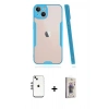 MARSİLYAN™- iPhone 14 Kılıf Atlas Asil Serisi - Siyah Bilvis 3D Cam Ekran Koruyucu + Shine Kamera Lens - GS