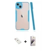 MARSİLYAN™- iPhone 14 Kılıf Atlas Asil Serisi - Siyah Bilvis 3D Mat Cam Ekran Koruyucu + Diamond Kamera Lens - KI