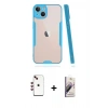 MARSİLYAN™- iPhone 14 Kılıf Atlas Asil Serisi - Siyah Bilvis 3D Mat Cam Ekran Koruyucu + Shine Kamera Lens - KI