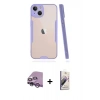MARSİLYAN™- iPhone 14 Kılıf Atlas Asil Serisi - Siyah Bilvis 3D Mat Cam Ekran Koruyucu + Raze Metal Kamera Lens - MR