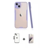 MARSİLYAN™- iPhone 14 Kılıf Atlas Asil Serisi - Siyah Bilvis 3D Mat Cam Ekran Koruyucu + Shine Kamera Lens - SH