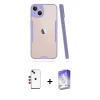 MARSİLYAN™- iPhone 14 Kılıf Atlas Asil Serisi - Siyah Bilvis 5in1 3D Magic Cam Ekran Koruyucu + Shine Kamera Lens - KI