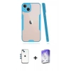 MARSİLYAN™- iPhone 14 Kılıf Atlas Asil Serisi - Siyah Bilvis 5in1 3D Magic Cam Ekran Koruyucu + Shine Kamera Lens - MI
