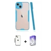 MARSİLYAN™- iPhone 14 Kılıf Atlas Asil Serisi - Siyah Bilvis 5in1 3D Magic Cam Ekran Koruyucu + Shine Kamera Lens - GI