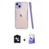 MARSİLYAN™- iPhone 14 Kılıf Atlas Asil Serisi - Siyah Bilvis 5in1 5D Magic Hayalet Cam Ekran Koruyucu + PVD Metal Kamera Lens - MI