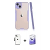 MARSİLYAN™- iPhone 14 Kılıf Atlas Asil Serisi - Siyah Bilvis 5in1 5D Magic Hayalet Cam Ekran Koruyucu + Shine Kamera Lens - SH