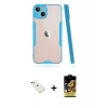 MARSİLYAN™- iPhone 14 Kılıf Atlas Asil Serisi - Siyah Buffer Cam Ekran Koruyucu + Diamond Kamera Lens - YL