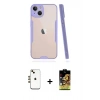 MARSİLYAN™- iPhone 14 Kılıf Atlas Asil Serisi - Siyah Buffer Cam Ekran Koruyucu + Shine Kamera Lens - GD