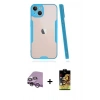MARSİLYAN™- iPhone 14 Kılıf Atlas Asil Serisi - Siyah Buffer Cam Ekran Koruyucu + Raze Metal Kamera Lens - MR
