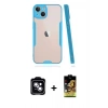 MARSİLYAN™- iPhone 14 Kılıf Atlas Asil Serisi - Siyah Buffer Cam Ekran Koruyucu + PVD Metal Kamera Lens - MI