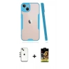 MARSİLYAN™- iPhone 14 Kılıf Atlas Asil Serisi - Siyah Buffer Cam Ekran Koruyucu + Shine Kamera Lens - GI