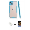 MARSİLYAN™- iPhone 14 Kılıf Atlas Asil Serisi - Siyah Buffer Hayalet Cam Ekran Koruyucu + Diamond Kamera Lens - SABE