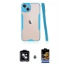 MARSİLYAN™- iPhone 14 Kılıf Atlas Asil Serisi - Siyah Buffer Hayalet Cam Ekran Koruyucu + PVD Metal Kamera Lens - MI