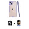 MARSİLYAN™- iPhone 14 Kılıf Atlas Asil Serisi - Siyah Buffer Hayalet Cam Ekran Koruyucu + PVD Metal Kamera Lens - MI