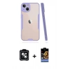 MARSİLYAN™- iPhone 14 Kılıf Atlas Asil Serisi - Siyah Buffer Hayalet Cam Ekran Koruyucu + PVD Metal Kamera Lens - YL