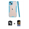 MARSİLYAN™- iPhone 14 Kılıf Atlas Asil Serisi - Siyah Buffer Hayalet Cam Ekran Koruyucu + PVD Metal Kamera Lens - YL