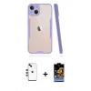 MARSİLYAN™- iPhone 14 Kılıf Atlas Asil Serisi - Siyah Buffer Hayalet Cam Ekran Koruyucu + Shine Kamera Lens - YL